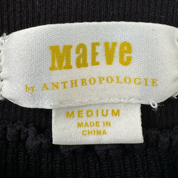 Anthropologie Maeve Ribbed Skirt Medium Black NWT - Picture 2 of 9
